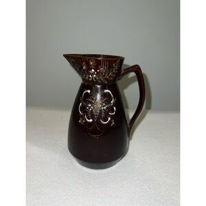 Vintage Brown Ceramic/Porceline Pitcher. Redwear Pitcher